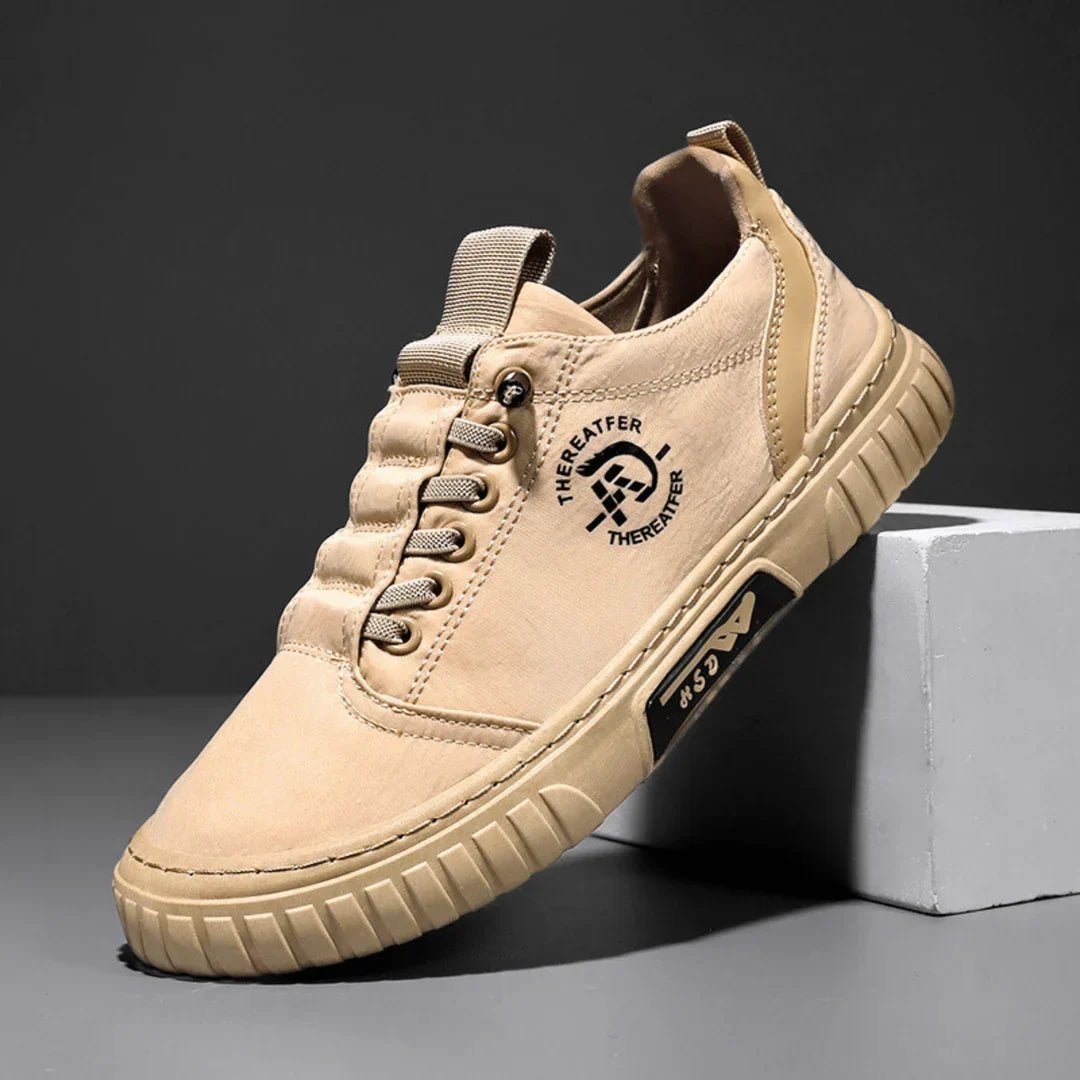 Wszebor | Lekkie Płócienne Sneakersy na Grubej Podeszwie - Pootivo