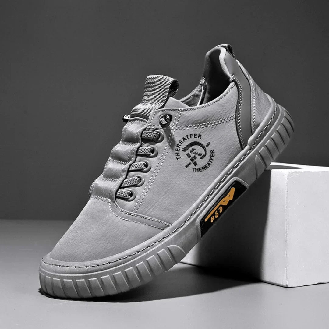Wszebor | Lekkie Płócienne Sneakersy na Grubej Podeszwie - Pootivo