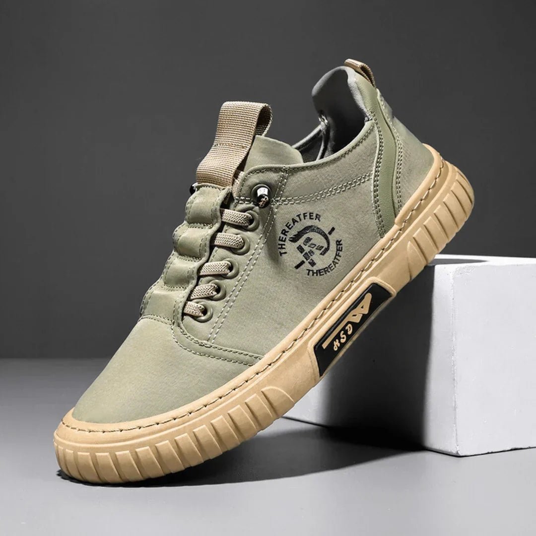 Wszebor | Lekkie Płócienne Sneakersy na Grubej Podeszwie - Pootivo