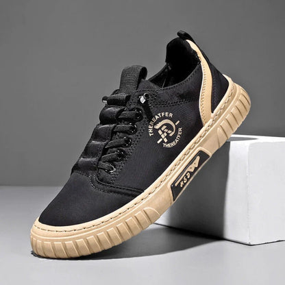 Wszebor | Lekkie Płócienne Sneakersy na Grubej Podeszwie - Pootivo