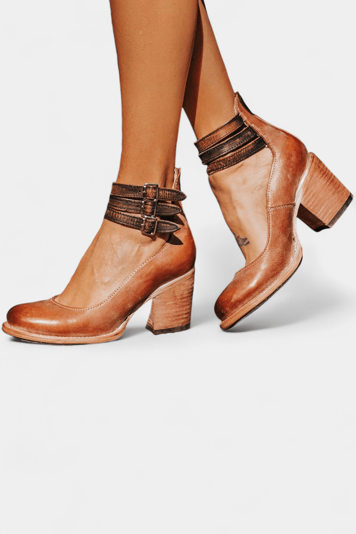 Zarevia | Skórzane Paski Czółenka Na Słupku - Pootivo