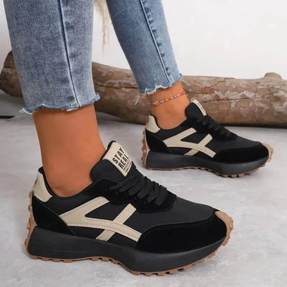 Zdzisława | Lekkie Jesienne Sneakersy na Grubej Podeszwie - Pootivo