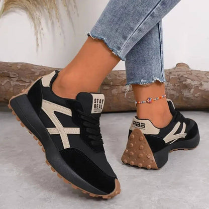 Zdzisława | Lekkie Jesienne Sneakersy na Grubej Podeszwie - Pootivo