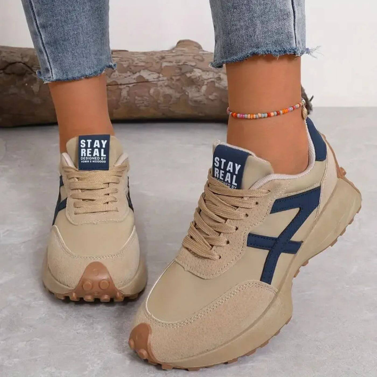 Zdzisława | Lekkie Jesienne Sneakersy na Grubej Podeszwie - Pootivo
