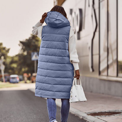 Zuzanna | Długa Pikowana Zimowa Kamizelka z Kapturemmen's Longline Hooded Puffer Gilet - Pootivo